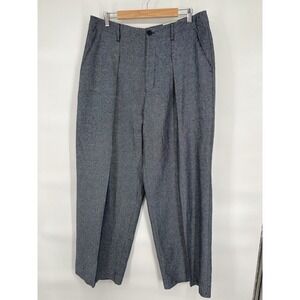 Ryegrass Linen Blend Wide Leg High Waist Trousers in Navy Twill NWT Sz 14 Org$89